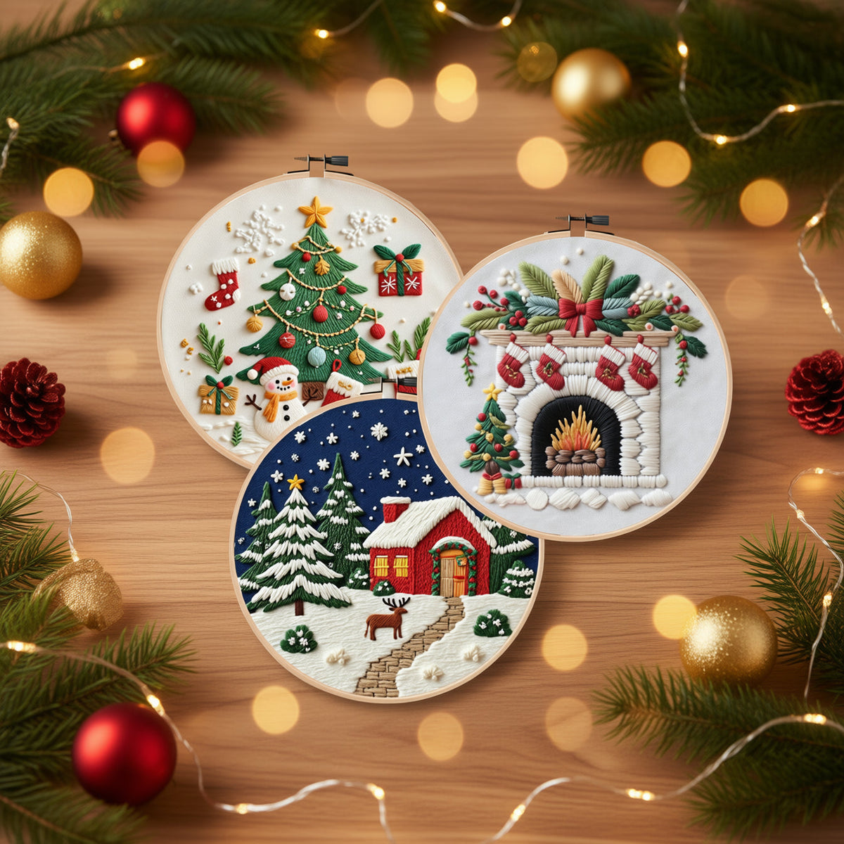 Crafsly kerst borduurpakket voor zelfgemaakte kerstdecoratie