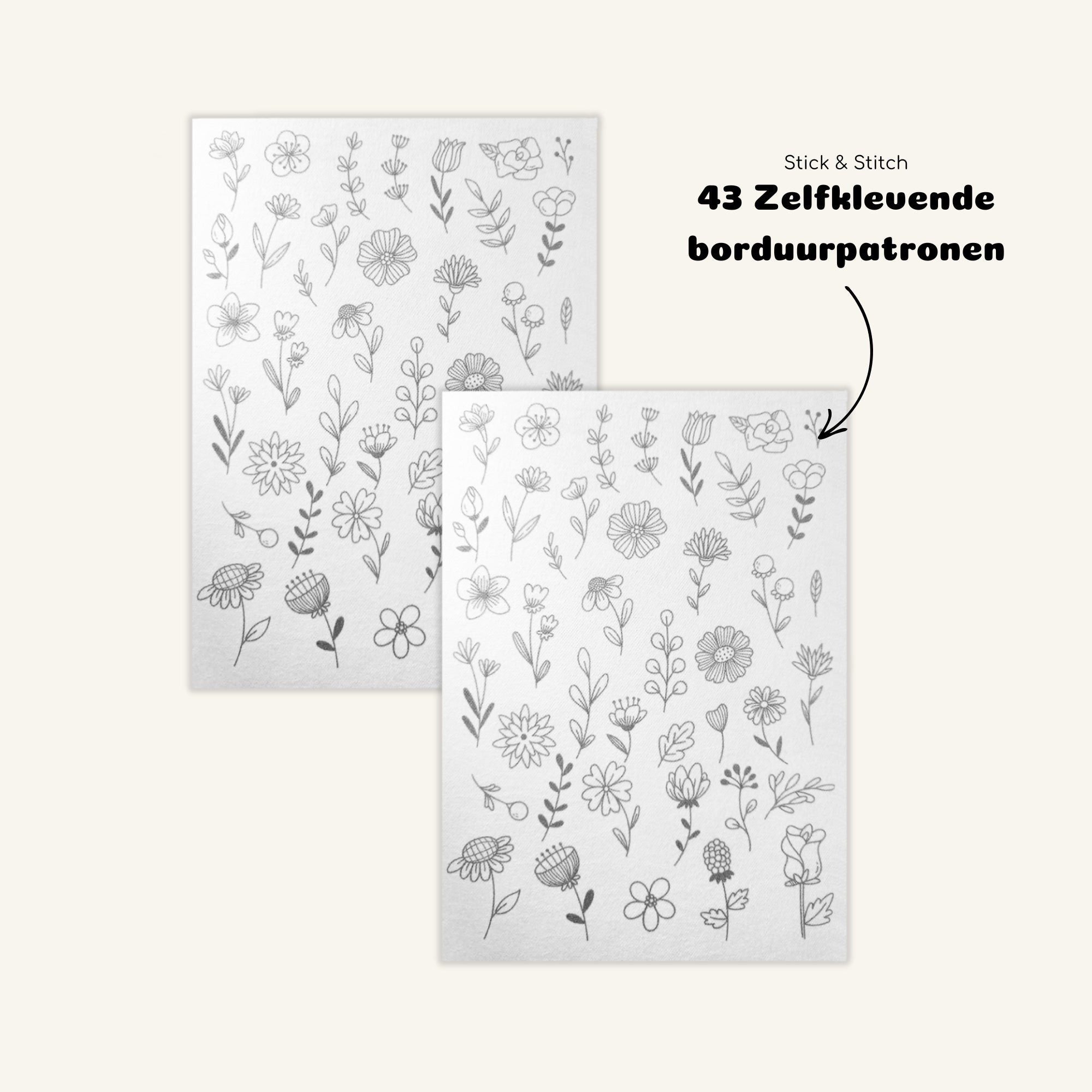 Oplosbare borduurpatronen bloemen