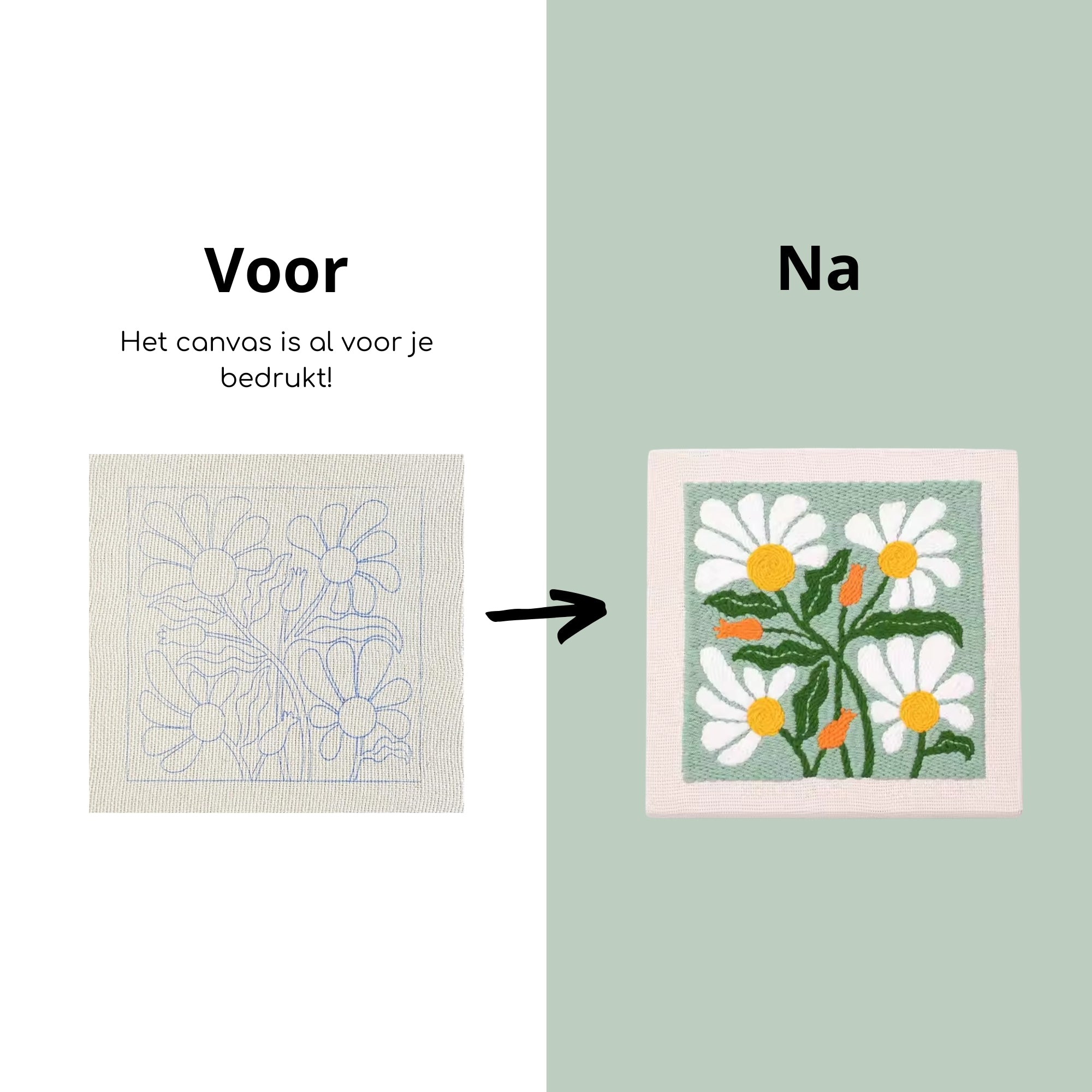 Punch needle pakket groen