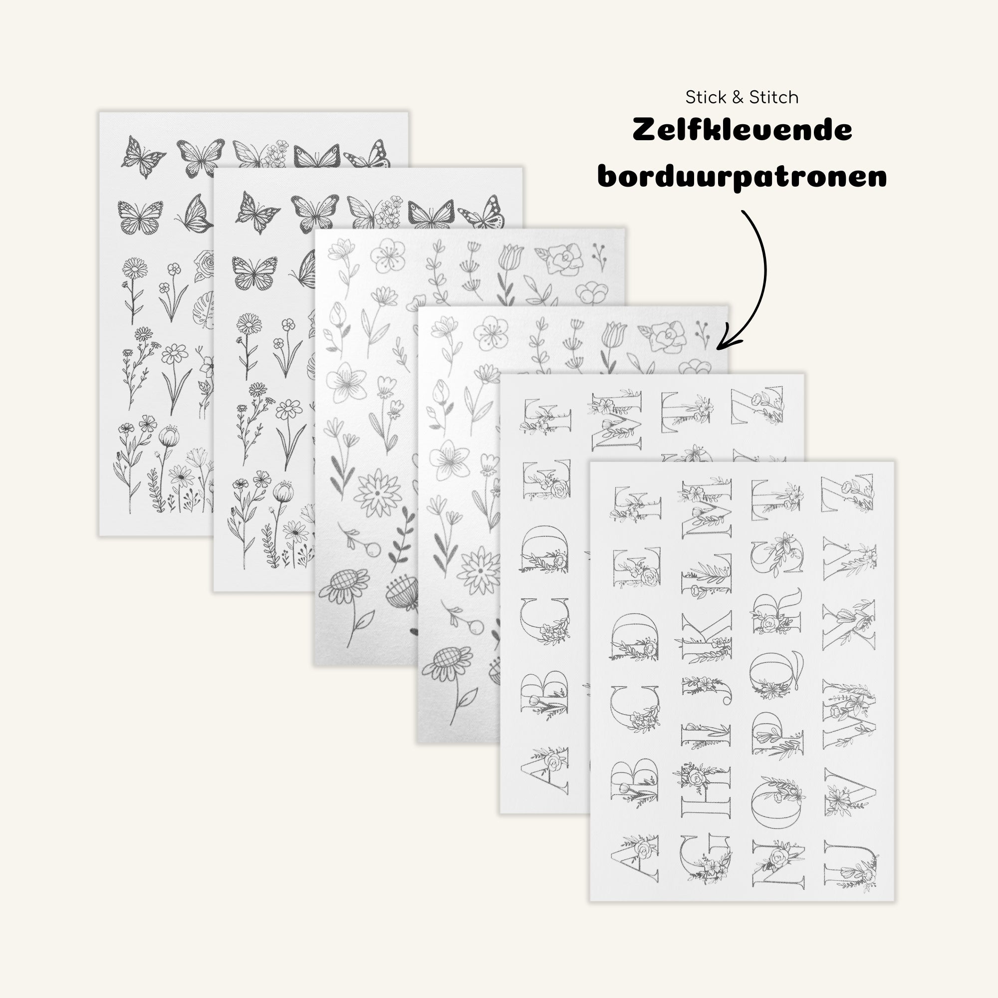 Oplosbare borduurpatronen bundel