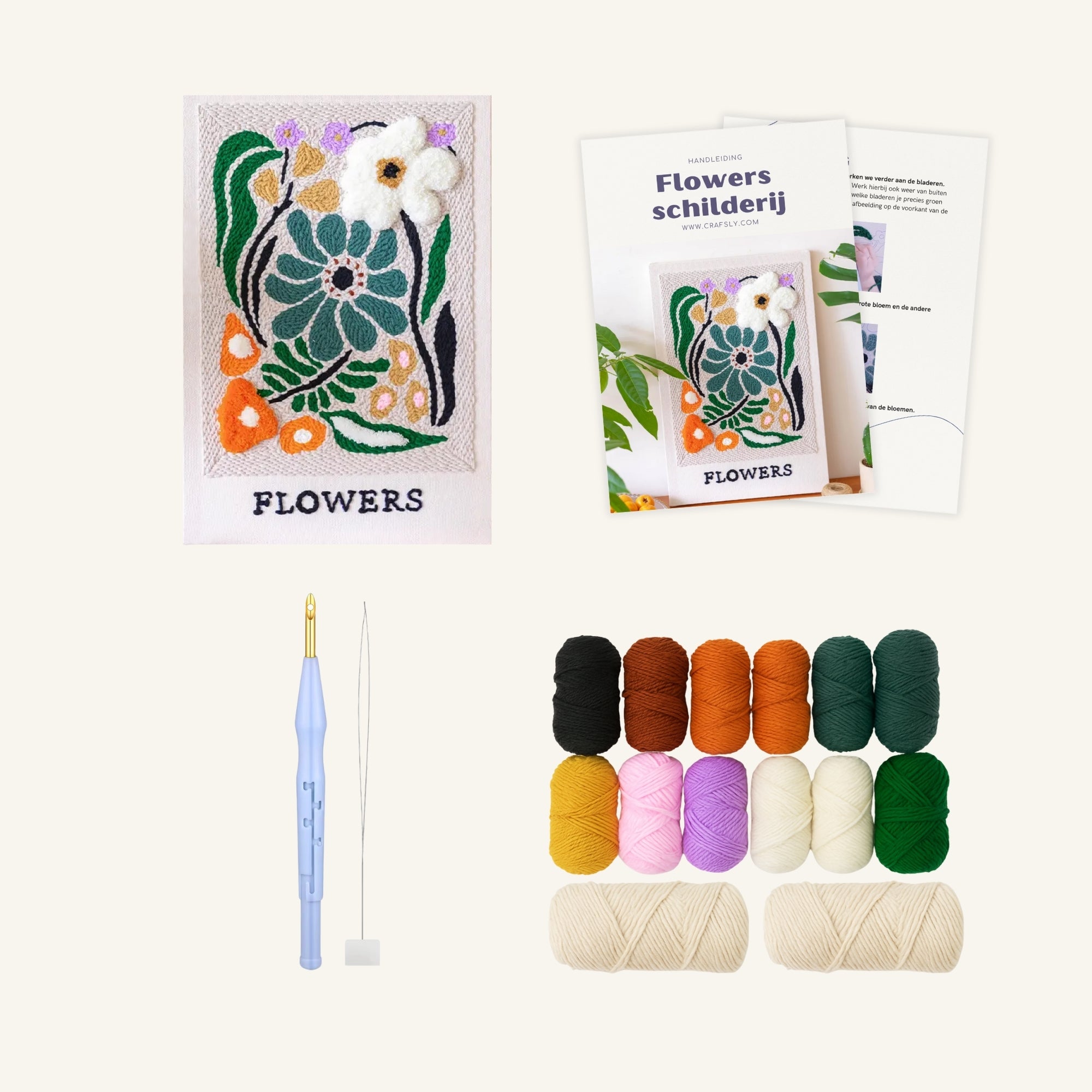 Punch needle schilderij