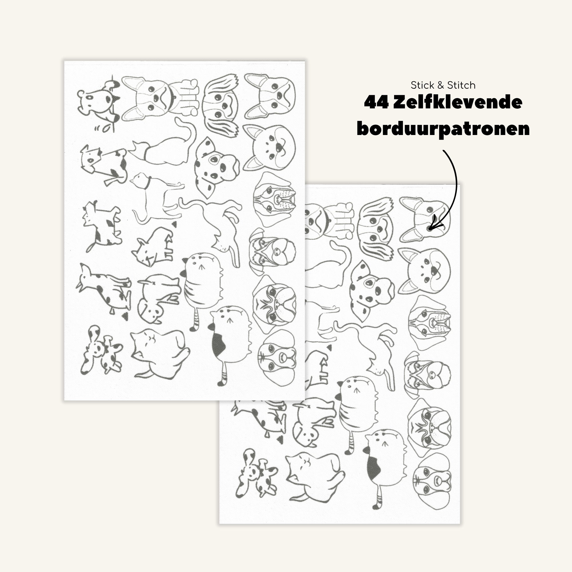 Oplosbare borduurpatronen honden & katten