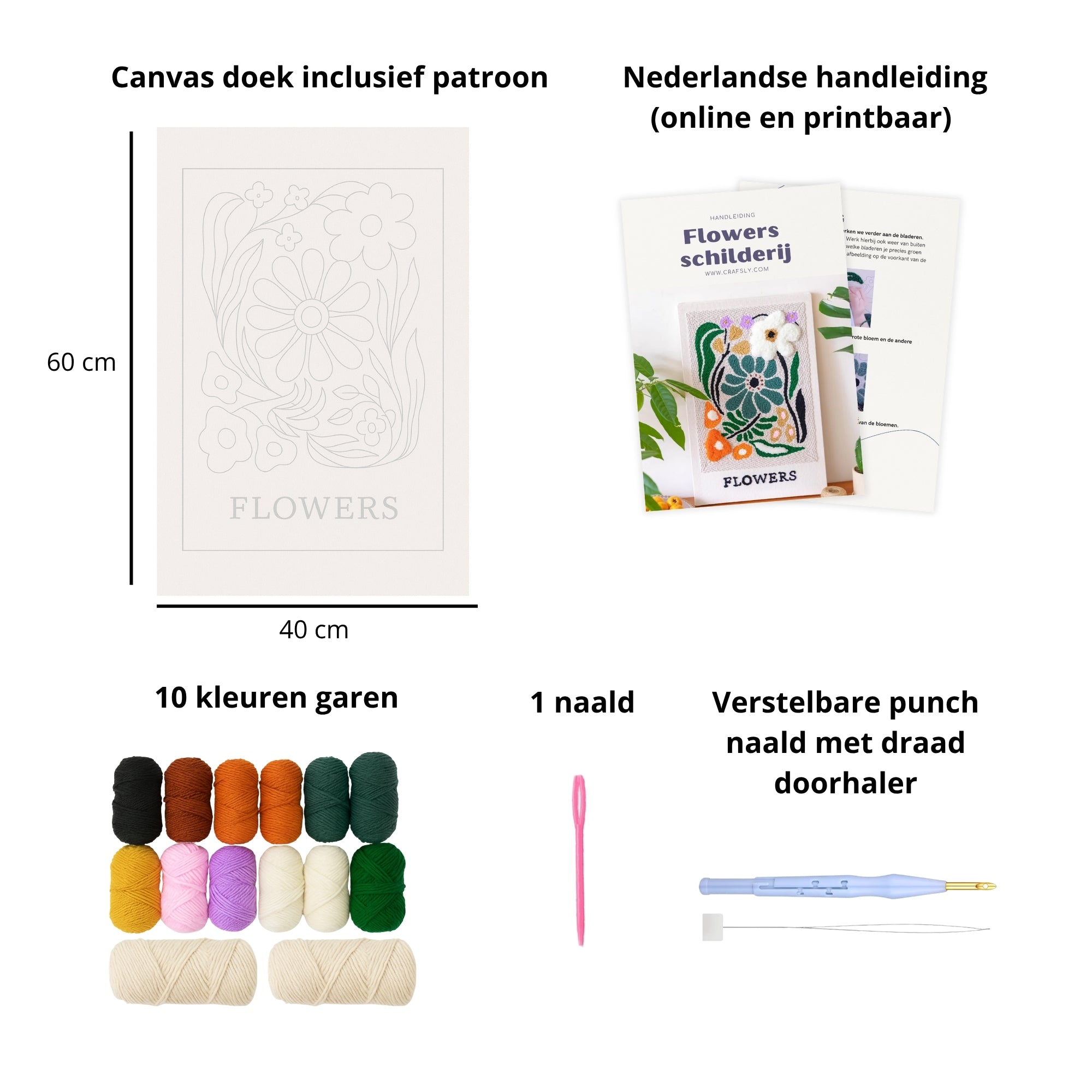 Punch needle schilderij