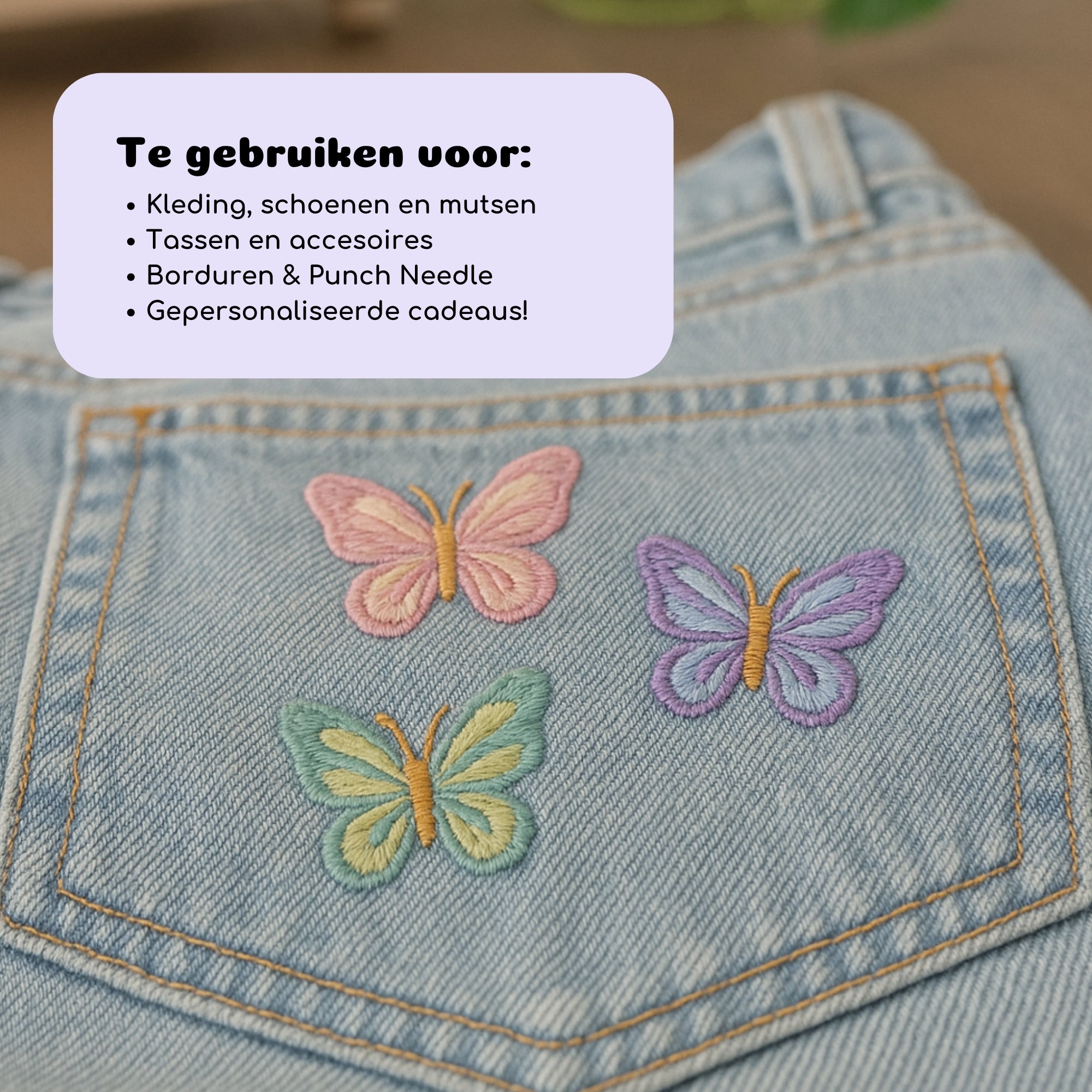 Oplosbare borduurpatronen vlinders & bloemen