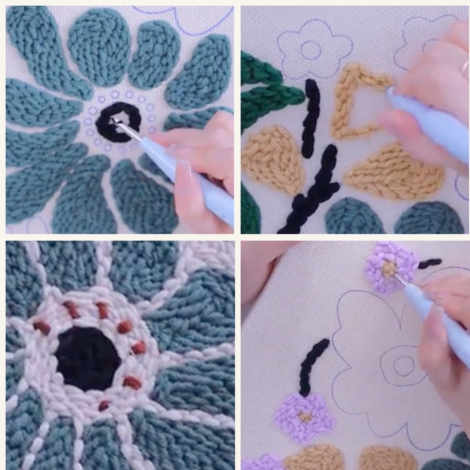 Punch needle schilderij